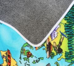 BO-MA Protišmykový kusový koberec World map 76,5x117