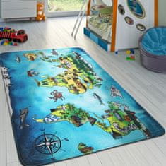 BO-MA Protišmykový kusový koberec World map 76,5x117
