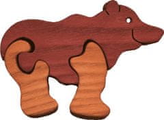 Fauna Drevené mini puzzle medveď hnedý, FAUNA