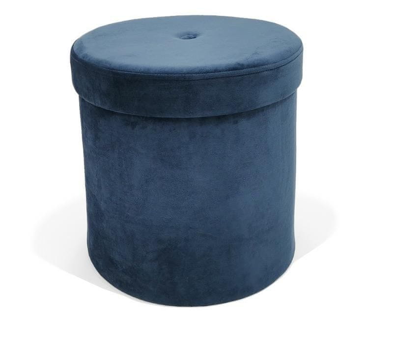 KONTRAST Taburet s úložným priestorom GRAND - 36 x 36 cm - tmavo modrý