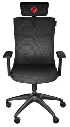 ergonomická herní židle Genesis-Gaming Astat 200 černá červená polohovatelná houpací mechanismus odolná síťovina PureFlow proti pokřivení vaší páteře robustní konstrukce nylon