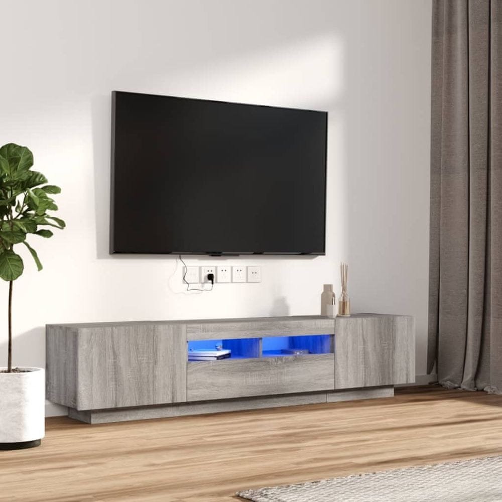Vidaxl 2-dielna súprava TV skriniek s LED sivá sonoma spracované drevo