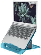 LEITZ Nastaviteľný stojan pod notebook ERGO Cosy v pokojnej modrej farbe. 