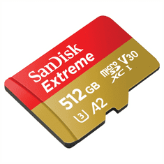 SanDisk Extreme microSDXC 512GB + SD adaptér 190MB/s a 130MB/s A2 C10 V30 UHS-I U3