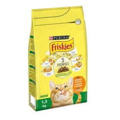 Friskies 1,5kg INDOOR granule s kuraťom a pridanou zeleninou pre mačky