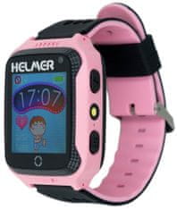 Helmer detské hodinky LK 707 s GPS lokátorom / dotykový displej / IP54 / micro SIM / kompatibilný s Android a iOS / ružové