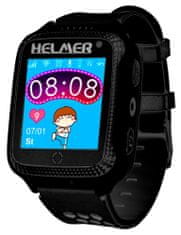 Helmer detské hodinky LK 707 s GPS lokátorom / dotykový displej / IP54 / micro SIM / kompatibilný s Android a iOS / čierne