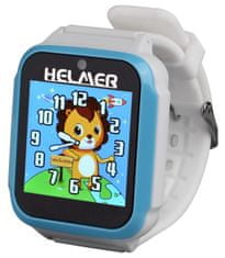 Helmer detské chytré hodinky KW 801/ 1.54" TFT/ dotykový display/ foto/ video/ 6 hier/ micro SD/ čeština/ modro-biele