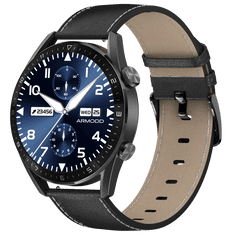 ARMODD Silentwatch 5 Pro čierne s čiernym koženým remienkom + silikónový remienok, smartwatch