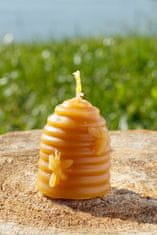 Zaparkorun.cz Odlievaná sviečka z pravého včelieho vosku, výška 4,5 cm, 35 g, Bee harmony