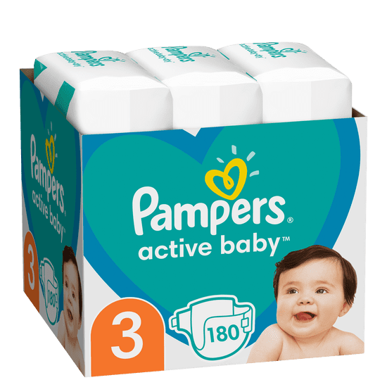 Pampers Active Baby Plienky Veľkosť 3 (6-10 kg) 180 ks