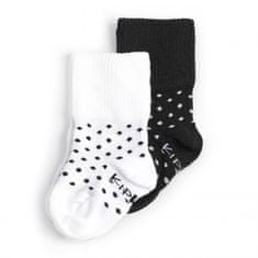 Detské ponožky Stay-on-Socks 0-6m 2páry Black&White Dots