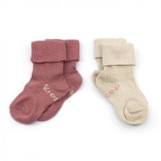 KipKep detské ponožky Stay-on-Socks 6-12m 2páry Dusty Clay