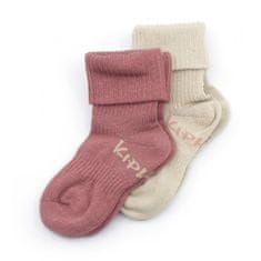 KipKep Detské ponožky Stay-on-Socks 0-6m 2páry Dusty Clay