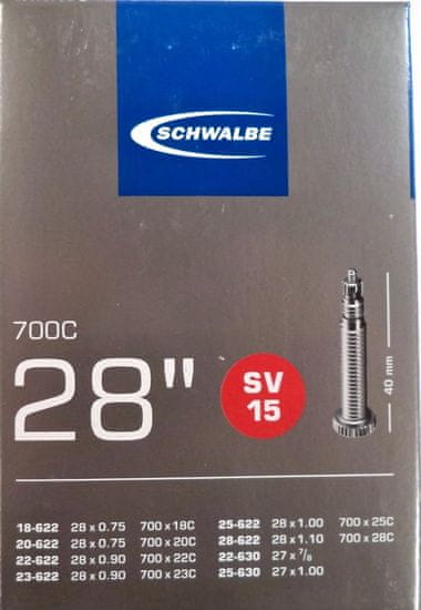 Schwalbe Duša SV15 28" x 3/4-1.10 (18/28-622) FV/40mm