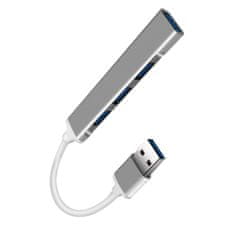 Northix Rozbočovač USB 3.0 so 4 portami – strieborný 