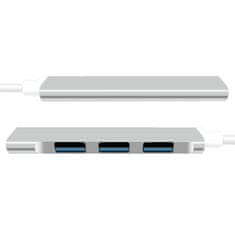 Northix Rozbočovač USB 3.0 so 4 portami – strieborný 