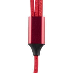 Northix 3v1 Micro-USB, Type-C, Lightning to USB 1,2m - červená 