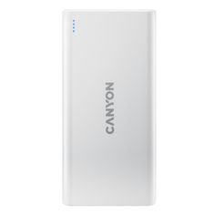 Canyon powerbanka PB-106W, 10000mAh Li-poly, Input 5V/2A (Micro-USB/USB-C), Output 5V/2.1A (2xUSB-A), biela