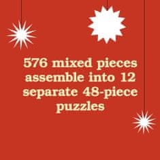 Chronicle Books Sada 12 puzzle Dvanásť dní Mačkonoc 576 dielikov