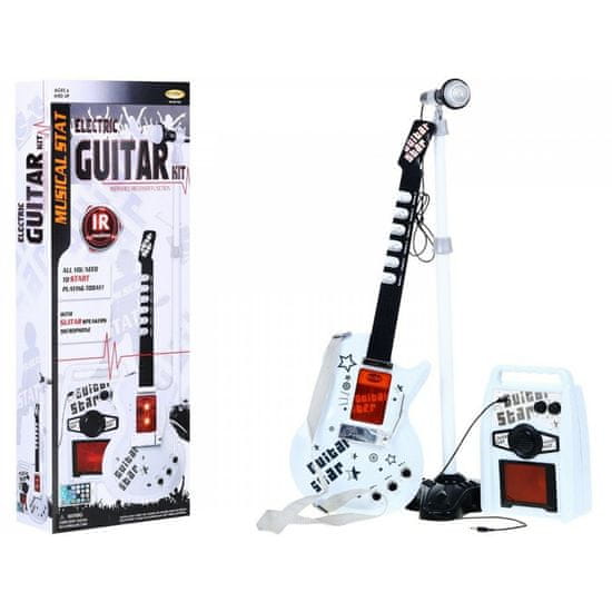 iMex Toys Detská elektrická gitara bezdrôtová + stojan, zosilňovač a mikrofón