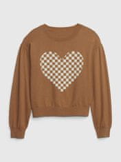 Gap Detský sveter s kockovaným srdcom M