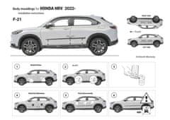 Rider Ochranné lišty bočných dverí, Honda HR-V III, 2022- ,