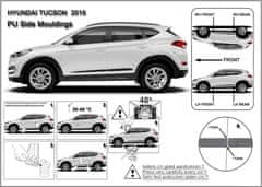 Rider Ochranné lišty bočných dverí, Hyundai Tucson III, 2015-2020