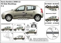 Rider Ochranné lišty bočných dverí, Dacia Sandero, 2008-2013