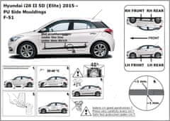 Rider Ochranné lišty bočných dverí, Hyundai i20 II, 2014-2020