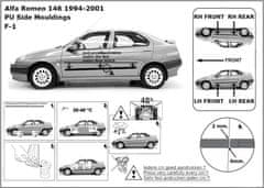 Rider Ochranné lišty bočných dverí, Alfa Romeo 146, 1994-2000, 5 dvér.