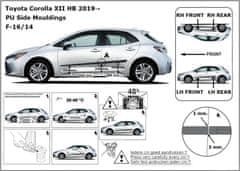 Rider Ochranné lišty bočných dverí, Toyota Corolla XII, E21, 2018- , Hatchback