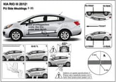 Rider Ochranné lišty bočných dverí, Kia Rio III, 2011-2017, Sedan