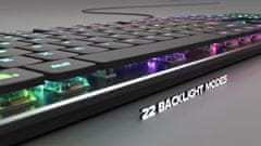 Genesis herná mechanická klávesnica THOR 420/RGB/Content Slim Blue/Drôtová USB/US layout/Sivá