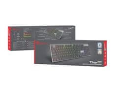 Genesis herná mechanická klávesnica THOR 420/RGB/Content Slim Blue/Drôtová USB/US layout/Sivá