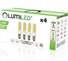 LUMILED 4x LED žiarovka E14 T25 10W = 75W 970lm 4000K Neutrálna biela 320°