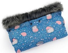 INFANTILO Rukavice na kočík Infantilo Winter de luxe - ježkovia na modrom