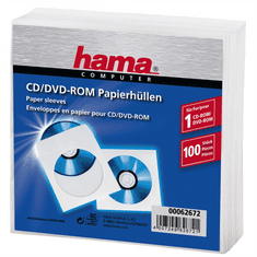 HAMA ochranný obal pre CD/DVD, 100ks/bal, biely, balenie PE fólie