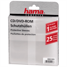 HAMA ochranný obal pre CD/DVD, 25ks/bal, transparentný