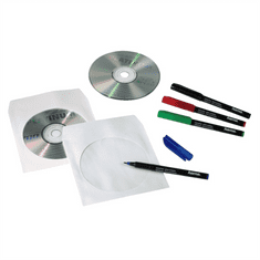 HAMA ochranný obal pre CD/DVD, 100ks/bal, biely, balenie krabička na zavesenie