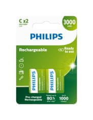 Philips Batéria R14B2A300/10 nabíjací C 3000mAh 2ks