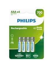 Philips Batéria R03B4A70/10 nabíjací AAA 700 mAh 4ks