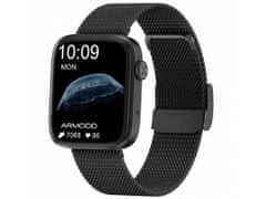 ARMODD Squarz 11 Pro čierne s kovovým remienkom + silikónový remienok, smartwatch