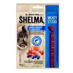 SHELMA Sticks s pstruhom a čučoriedkami GF 15 g
