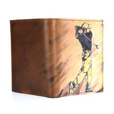 VegaLM Ručne maľovaná kožená peňaženka 8560 s motívom Golfistu