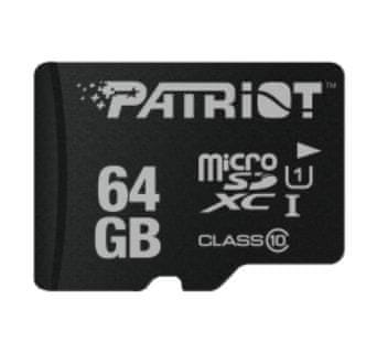 Patriot Pamäťová karta microSDxC 64GB, Class10, bez adaptéra