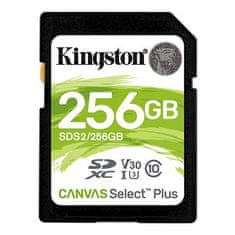 Kingston Pamäťová karta SDXC Canvas Select Plus 256 GB, U3 V30 CL10 100 MB/s