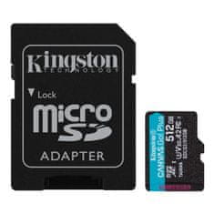 Kingston Canvas Go Plus A2/micro SDXC/512GB/170MBps/UHS-I U3/Class 10/+ Adaptér