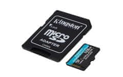 Kingston 128GB microSDHC Canvas Go! Plus 170R/100W U3 UHS-I V30 Card + SD adaptér