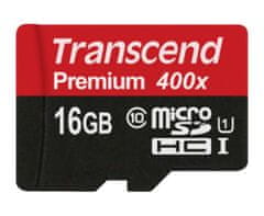 Transcend 16GB microSDHC UHS-I 400x Premium (Class 10) pamäťová karta (bez adaptéra)